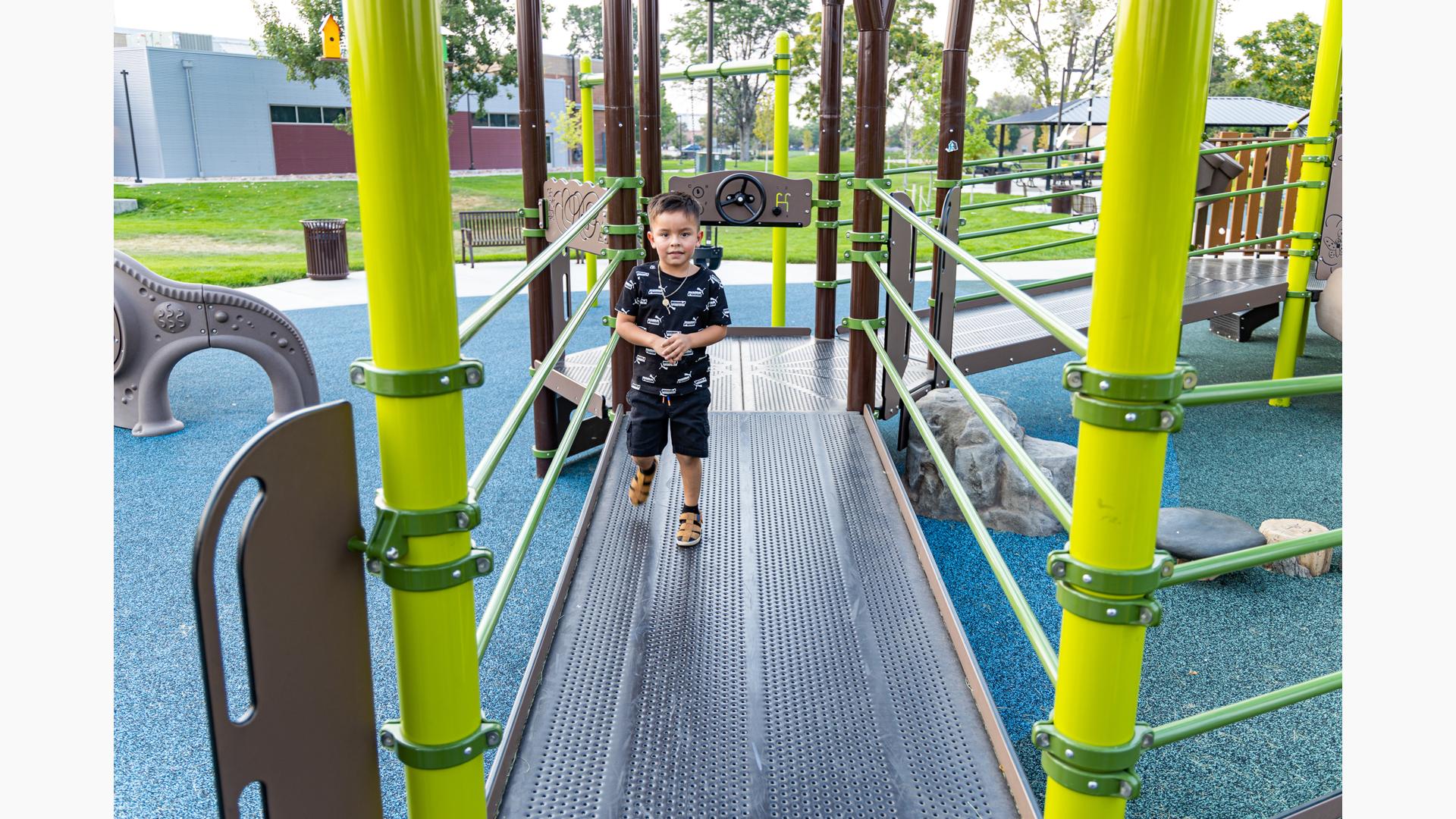Child walking on ramp